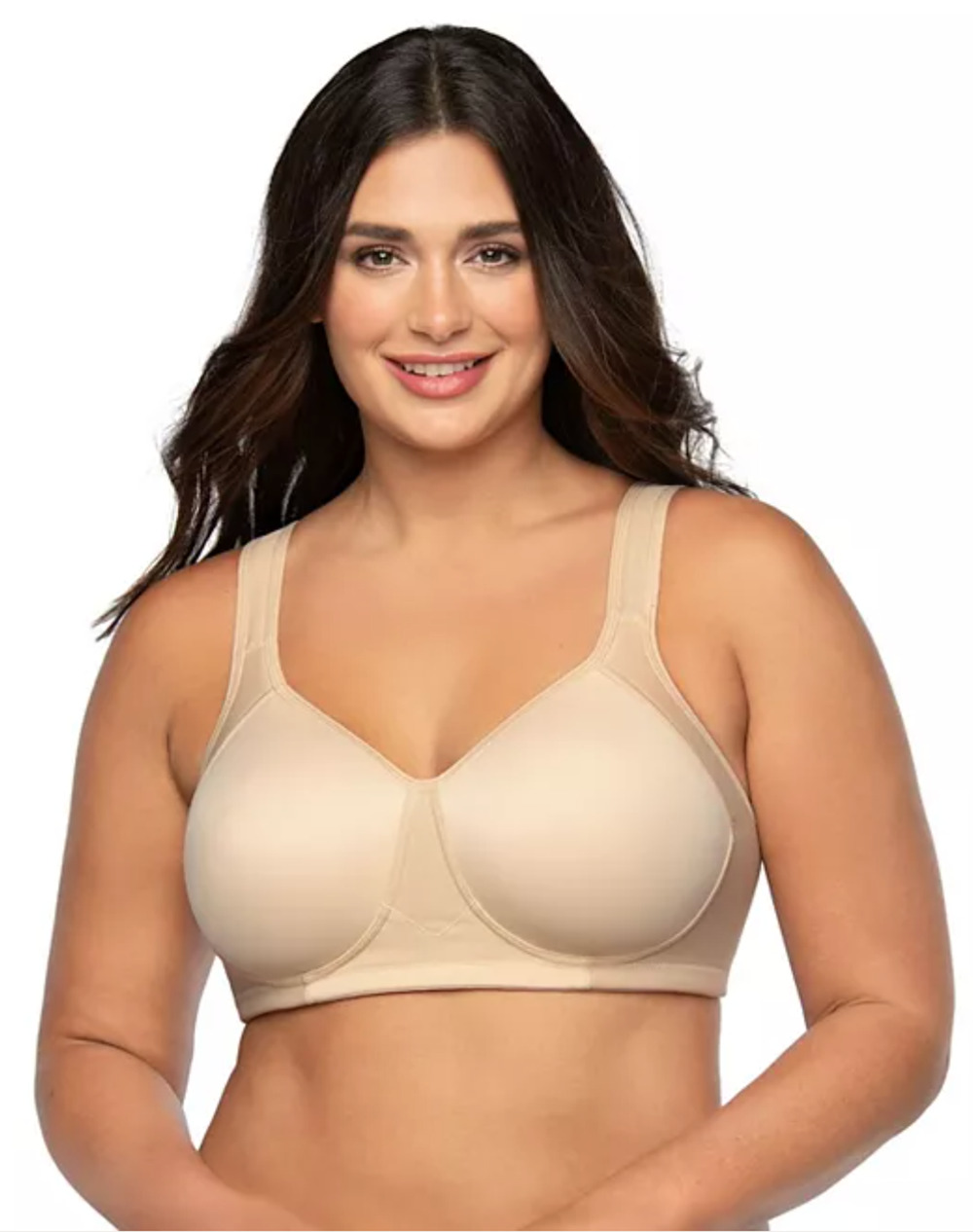 NWT 42B Vanity Fair Beige Padded Wirefree Wireless Bra Adjustable Strap 71500